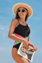 Lade das Bild in den Galerie-Viewer, Colorblock Breiter Träger Monokini-Badeanzug
