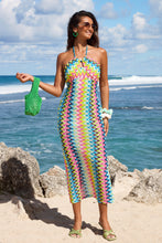 Lade das Bild in den Galerie-Viewer, Ärmelloses Abstraktes Herzausschnitt Maxikleid
