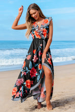 Lade das Bild in den Galerie-Viewer, Ärmelloses Maxikleid mit Volantbesatz
