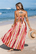 Lade das Bild in den Galerie-Viewer, Ärmelloses Hoher Ausschnitt Maxikleid mit Bindung hinten
