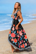 Lade das Bild in den Galerie-Viewer, Ärmelloses Maxikleid mit Volantbesatz
