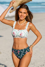 Lade das Bild in den Galerie-Viewer, Florales Breite Träger Bikini-Set mit Rückenschluss
