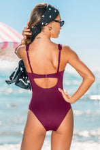Lade das Bild in den Galerie-Viewer, Maroon Quadratischer Ausschnitt Magic-Bauchweg-Badeanzug
