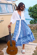 Lade das Bild in den Galerie-Viewer, ?rmelloses V-Ausschnitt Maxikleid mit Paisley-Muster
