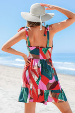 Lade das Bild in den Galerie-Viewer, Abstraktes Ärmelloses Mini-Wickelkleid mit Reißverschluss hinten
