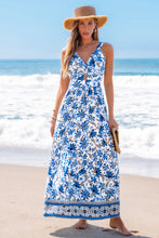 Lade das Bild in den Galerie-Viewer, Ärmelloses Maxikleid mit Blumenmuster
