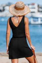 Lade das Bild in den Galerie-Viewer, Ärmelloses Elastische Taille Mini-Strandkleid
