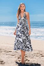 Lade das Bild in den Galerie-Viewer, Abstraktes Ärmelloses Tiefer Ausschnitt Maxikleid

