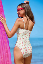 Lade das Bild in den Galerie-Viewer, Badeanzug mit Rosenmuster und Schlüsselloch
