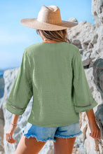 Lade das Bild in den Galerie-Viewer, Aqua geknöpftes Strandtop mit Knopfleiste
