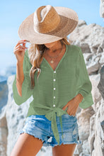 Lade das Bild in den Galerie-Viewer, Aqua geknöpftes Strandtop mit Knopfleiste
