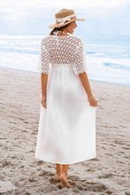 Lade das Bild in den Galerie-Viewer, Weißer Strandkimono mit Spitzendetails
