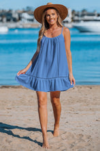 Lade das Bild in den Galerie-Viewer, Aqua Ärmelloses Mini--Strandkleid
