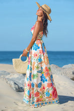 Lade das Bild in den Galerie-Viewer, Ärmelloses Maxikleid mit tropischem Print
