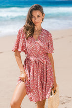 Lade das Bild in den Galerie-Viewer, Abstraktes Mini-Wickelkleid mit Bindeband
