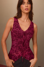 Lade das Bild in den Galerie-Viewer, ?rmelloses V-Ausschnitt Top mit Rüschenbesatz
