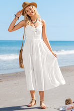 Lade das Bild in den Galerie-Viewer, Ärmelloses Maxikleid mit Schnürung
