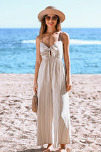 Lade das Bild in den Galerie-Viewer, Ärmelloser Jumpsuit mit Schleife und Streifenmuster
