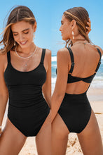 Lade das Bild in den Galerie-Viewer, Schwarzer Verstellbare Träger Badeanzug
