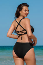 Lade das Bild in den Galerie-Viewer, DD+ Große Cups Mid-Waist Überkreuzte Träger Bikini-Set
