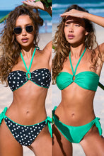 Lade das Bild in den Galerie-Viewer, Low-Waist Leichter Brusthalt Neckholder-Wendebikini-Set
