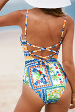 Lade das Bild in den Galerie-Viewer, Tropischer Badeanzug mit quadratischem Ausschnitt
