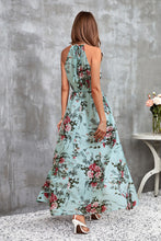 Lade das Bild in den Galerie-Viewer, Ärmelloses Blaues Hoher Ausschnitt Maxikleid
