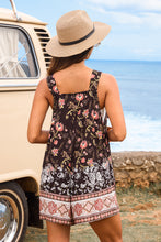 Lade das Bild in den Galerie-Viewer, ?rmelloser Overall mit Blumenmuster und Tasche
