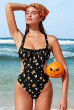 Lade das Bild in den Galerie-Viewer, Monokini-Badeanzug mit Blumenmuster und gekreuzten Trägern
