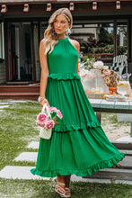 Lade das Bild in den Galerie-Viewer, Ärmelloses Hoher Ausschnitt Maxikleid in Grün
