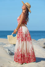 Lade das Bild in den Galerie-Viewer, Ärmelloses Blumiges V-Ausschnitt Maxikleid
