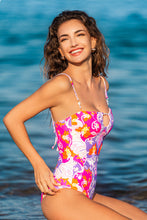 Lade das Bild in den Galerie-Viewer, Pink Tiefer Ausschnitt Bauchweg-Badeanzug

