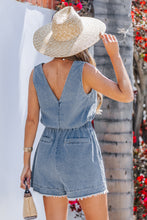 Lade das Bild in den Galerie-Viewer, Ärmelloser Denim-Strampler
