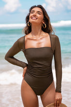 Lade das Bild in den Galerie-Viewer, Quadratischer Ausschnitt Badeanzug mit Mesh-Kontrast
