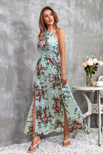 Lade das Bild in den Galerie-Viewer, Ärmelloses Blaues Hoher Ausschnitt Maxikleid
