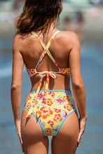 Lade das Bild in den Galerie-Viewer, Tropisches High-Waist Tiefer Ausschnitt Bikini-Set
