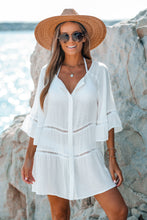 Lade das Bild in den Galerie-Viewer, Abgestuftes Cover-Up-Hemdkleid mit Leiterausschnitt
