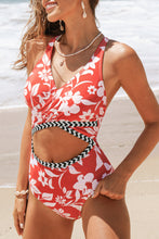 Lade das Bild in den Galerie-Viewer, Floraler Badeanzug mit überkreuzten Trägern am Rücken
