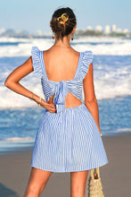 Lade das Bild in den Galerie-Viewer, Ärmelloses Gestreiftes Quadratischer Ausschnitt Minikleid
