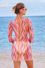 Lade das Bild in den Galerie-Viewer, Abstraktes Mini-Strandkleid mit Schlüsselloch
