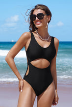 Lade das Bild in den Galerie-Viewer, Schwarzer Monokini-Badeanzug mit klassischer Bedeckung
